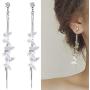 Nanafast Butterfly Long Dangle Earrings for Women & Girl Crystal Alloy Butterfly Tassel Piercing Earrings Jewelry Gift
