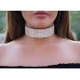 Rhinestone Choker 3 5 or 8 Row Silver by LuxeLife – Women’s Crystal Necklace Diamond Collar with 5'' Extender