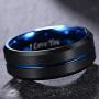 LaurieCinya Tungsten Carbide Ring Men Women Wedding Band Engagement Ring 8mm Comfort Fit Engraved ‘I Love You’