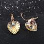 Swarovski Crystal Heart Drop Leverback Earrings for Women 14K Rose Gold Plated Hypoallergenic Jewelry