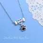 925 Sterling Silver Cute Paw Print Pendant Necklace for Women 925 Sterling Silver Cute Paw Print Pendant Necklace for Women