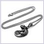 Fusamk Punk Titanium Steel Animal Lizard Pendant Necklace,24'' Box Chain