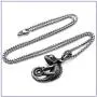 Fusamk Punk Titanium Steel Animal Lizard Pendant Necklace,24'' Box Chain Fusamk Punk Titanium Steel Animal Lizard Pendant Necklace,24'' Box Chain