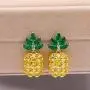 Uloveido Handcrafted Charm Pineapple Jewelry Set Fruit CZ Stone Necklace and Earrings PT001 Uloveido Handcrafted Charm Pineapple Jewelry Set Fruit CZ Stone Necklace and Earrings PT001