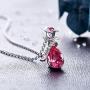 CDE Swarovski Necklace Flower Pendant Pink Crystals Women Jewelry Necklaces