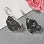 Shop LC 925 Sterling Silver Healing Pain Relief Black Rough Cut Karelian Shungite Dangle Drop Earrings Prom Jewelry for Women Mothers Day Gifts