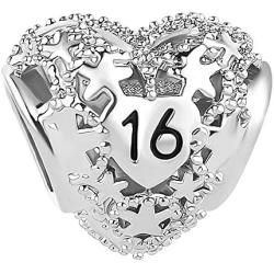 Lifequeen Heart Love Sweet 16th 18th Birthday Charms Butterfly Charm Beads for Bracelets