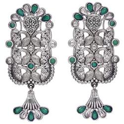 Aheli Ethnic Vintage Bohemian Style Indian Oxidized Finish Dangle Earrings Bollywood Wedding Traditional Jewelry for Women Girls