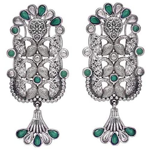 Aheli Ethnic Vintage Bohemian Style Indian Oxidized Finish Dangle Earrings Bollywood Wedding Traditional Jewelry for Women Girls