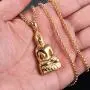 Xusamss Plated 18K Gold Titanium Steel Buddha Religious Pendant Necklace,22inches Link Chain