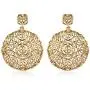 Shop LC Real 18K Yellow Gold Overlay Floral Openwork Filigree Flower Post Dangle Drop Earrings for Women Fashion Prom Jewelry Mothers Day Gifts ION Plated