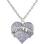 Set of 3 Big Sis, Middle Sis, Little Sis Colorful Valentine Heart Matching Necklace Jewelry Gift Set - Sister Necklaces for 3