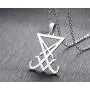 PJ Jewelry Sigil of Lucifer Pendant Satanic Symbol Stainless Steel Seal of Satan Necklace,Free 20'' Chain PJ Jewelry Sigil of Lucifer Pendant Satanic Symbol Stainless Steel Seal of Satan Necklace,Free 20'' Chain