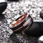 King Will 7mm 8mm Titanium Ring for Men Wedding Ring Black Carbon Fiber Inlaid Comfort Fit