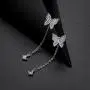 Mints Sterling Silver Butterfly Earring Cubic Zirconia Dangle Earrings Drop Jewelry for Women