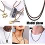 U7 2mm 3mm Black/Brown Leather Cord Necklace with Customizable Stainless Steel Clasp, Men Women Woven Wax Rope Chain for Pendant,Length 16'' 18'' 20'' 22'' 24'' 26'' 28'' 30''