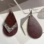 16 Pairs Leather Earrings for Women Girls Teardrop Leaf Flower Leopard Print Petal Drop Earrings Antique Lightweight Leather Earring Set