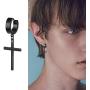 Dangle Cross Earrings for Men Punk Stainless Steel Hoop Earrings Piercing Jewelry…