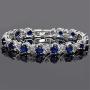 RIZILIA Blossom Tennis Bracelet & Round Cut CZ [6 Colors Available] in White Gold Plated, 7''
