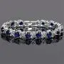 RIZILIA Blossom Tennis Bracelet & Round Cut CZ [6 Colors Available] in White Gold Plated, 7''