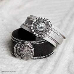 Ginger Snaps Glisten Bracelet (Statement Charm 30mm) | Adjustable, Interchangeable & Adjustable Snap Jewelry Collection | Button Charms for Necklaces, Bracelets & Rings | SN70-02