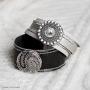 Ginger Snaps Glisten Bracelet (Statement Charm 30mm) | Adjustable, Interchangeable & Adjustable Snap Jewelry Collection | Button Charms for Necklaces, Bracelets & Rings | SN70-02