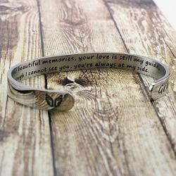 Memorial Gifts for Women In Memory of Loved One Mom Dad Remembrance Jewelry Sympathy Bracelet You memorial left me beautiful memorial