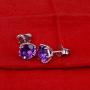 Purple Amethyst, Blue Aquamarine, Sapphire, Tanzanite, Green Emerald, Peridot Red Garnet, Citrine 3.52 Ct Round 925 Sterling Silver Nickle Free Stud Earrings Birthday Gifts For Women By Orchid Jewelry