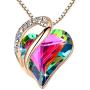 Leafael 18K Rose Gold Plated Love Heart Pendant Necklace with Healing Stone Crystal Jewelry Gifts for Women, 18''+2'' Leafael 18K Rose Gold Plated Love Heart Pendant Necklace with Healing Stone Crystal Jewelry Gifts for Women, 18''+2''