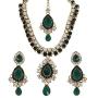 MUCH-MORE Indian Bollywood Traditional Maang Tikka with Kundan Necklace Earrings Set Ethnic Wedding Party Designer Jewelry for Women