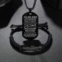 Set of 2 Gift to Son from Mom and Dad You Will Never Lose Customized Dog Tag Necklace with Adjustable Bracelet Braided for Graduation Birthday Valentines Gifts(Stainless Steel, Black)