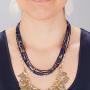 Silpada Into the Blue Natural Lapis & Quartzite Multi-Strand Necklace in Sterling Silver & Brass