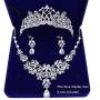 Penxina Bridal Jewelry Set, Bride Crystal Rhinestone Hair Accessories Tiaras Crown Earrings Necklace Sets for Wedding Prom Party Wedding Dress