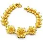 Flower Thai Gold Plated Bangle 22k 24k Thai Baht Yellow Gold Filled Bracelet Jewelry Women