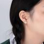 Druzy Quartz Stud Earrings Set 12mm Round Silver Sparkly Crystal Rhinestone Ear Studs Pierced Jewelry for Women Girls 6 Pairs/Set