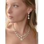 Mariell Gold Two-Row Rhinestone Crystal Necklace and Earrings Set - Prom, Brides and Bridesmaids Jewelry