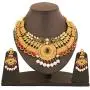 Touchstone Indian Bollywood Handcrafted Traditional Royal Mughal Kundan Polki Meenakari Enamel Colorful Wedding Designer Jewelry Long Necklace Set in Gold and Silver Tone for Women. Touchstone Indian Bollywood Handcrafted Traditional Royal Mughal Kundan Polki Meenakari Enamel Colorful Wedding Designer Jewelry Long Necklace Set in Gold and Silver Tone for Women.