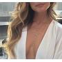YienDoo Fashion Lasso Y Necklace Chain Dainty Multilayer Tassel Pendant Charm Minimalist Necklace Jewelry for Women and Girls (Silver)