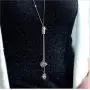 Cathercing Flower Rhinestone Pendant Long Necklace for Women Sweater Chain Statement Necklace Choker Adjustable Elegant Jewelry Accessories Dressy Collocation Winter Evening Party Wedding Cathercing Flower Rhinestone Pendant Long Necklace for Women Sweater Chain Statement Necklace Choker Adjustable Elegant Jewelry Accessories Dressy Collocation Winter Evening Party Wedding