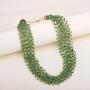 Zephyrr Fashion Hand Made Golden Multi Strand Beaded Necklace for Women