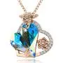 KESHMARK 14k Gold Plated/Silver Tone Love Heart Pendant Necklaces with Swarovski Crystal Gemstone Charms Jewelry Gifts for Women Mom/Wife/Sister/Best Friend. 17”+3” KESHMARK 14k Gold Plated/Silver Tone Love Heart Pendant Necklaces with Swarovski Crystal Gemstone Charms Jewelry Gifts for Women Mom/Wife/Sister/Best Friend. 17”+3”