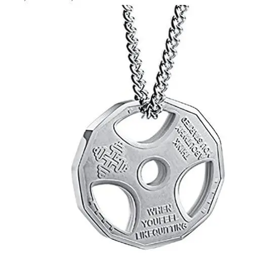 JAJAFOOK Mens Stainless Steel Fitness Gym Dumbbell Plate Barbell Chain Pendant Necklace Jewelry JAJAFOOK Mens Stainless Steel Fitness Gym Dumbbell Plate Barbell Chain Pendant Necklace Jewelry