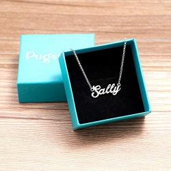 Lifequeen 925 Sterling Silver Classic Personal Name Necklace Semi-Custom Made Customized Personalized Gift for Girls Boys Women Men