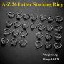 Personalized Silver Initial Letter Ring Open Ring Adjustable Women Statement Rings Party Jewelry 925 Sterling Silver A-Z 26 Letters Initial Name Rings for Women Men,Crystal or Twisted Style