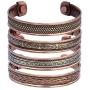 Art of Creation Handmade Tibetan Magnetic Pure Copper Bracelets Set of 4 | Adjustable Healing Therapy | Spiritual Yoga Jewelry | for Unisex India Pattern