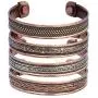 Art of Creation Handmade Tibetan Magnetic Pure Copper Bracelets Set of 4 | Adjustable Healing Therapy | Spiritual Yoga Jewelry | for Unisex India Pattern