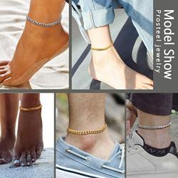 PROSTEEL Stainless Steel Chain Anklets for Men Women, Silver/Gold Tone, Ankle Bracelets Hypoallergenic, 8-10.5 Inch Adjustable, Come Gift Box