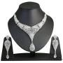 Touchstone Indian Bollywood Intricately Crafted Diamond Look Rhinestone Crystal Colorful Wedding Designer Jewelry Necklace Set in Gold and Silver Tone for Women.
