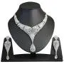 Touchstone Indian Bollywood Intricately Crafted Diamond Look Rhinestone Crystal Colorful Wedding Designer Jewelry Necklace Set in Gold and Silver Tone for Women.