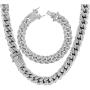 Mens 12MM 14MM 20MM Chains 18K Gold Plated CZ Fully Iced-Out Miami Cuban Necklace Bracelet Set
